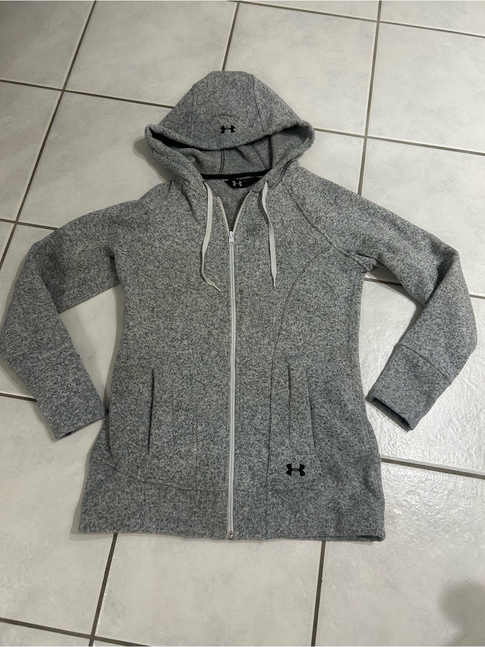 Under Armour Heather Gray Zip-Up Hooded Sweatshirt
